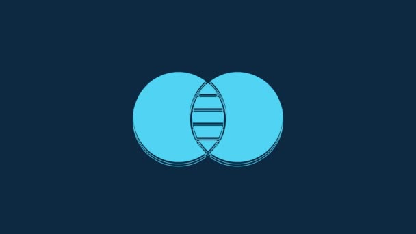 Modrá Matematika Sady Ikony Izolované Modrém Pozadí Symetrický Rozdíl Grafická — Stock video