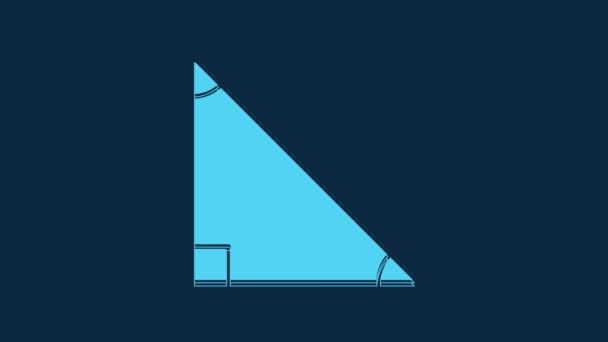 Blue Triangle Math Icon Isolated Blue Background Video Motion Graphic — Wideo stockowe