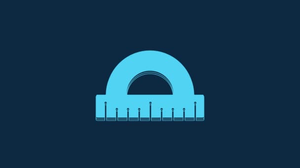 Blue Protractor Grid Measuring Degrees Icon Isolated Blue Background Tilt — Vídeo de Stock