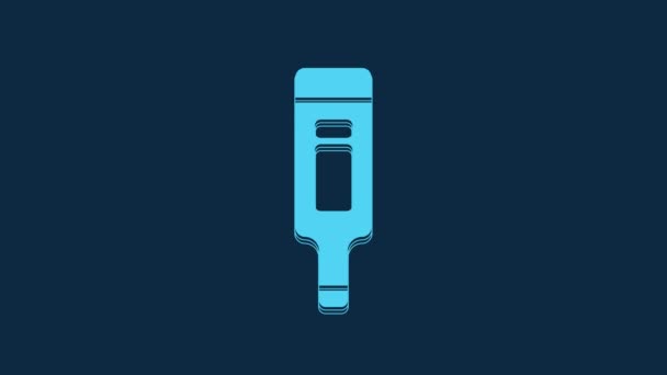 Blue Medical Digital Thermometer Medical Examination Icon Isolated Blue Background — 비디오