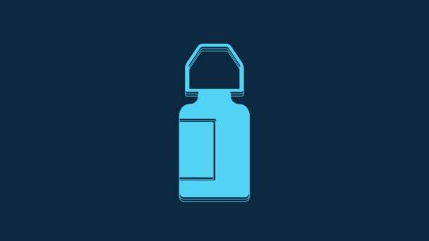 Blue Eye Drop Bottle Icon Isolated Blue Background Video Motion — Stock Video