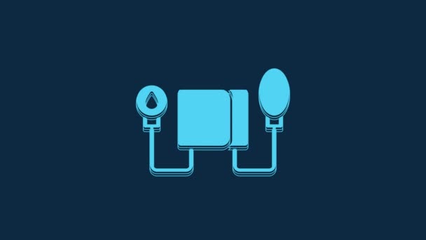 Blue Blood Pressure Icon Isolated Blue Background Video Motion Graphic — Stockvideo