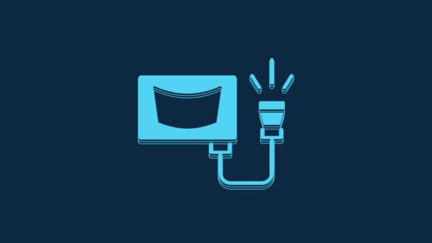 Blue Ultrasound Icon Isolated Blue Background Medical Equipment Video Motion — Wideo stockowe