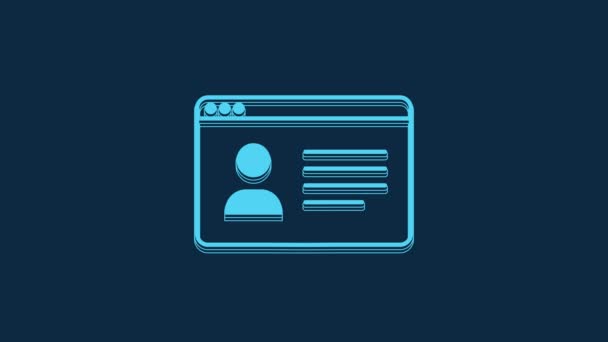 Blue Online Class Icon Isolated Blue Background Online Education Concept — 图库视频影像