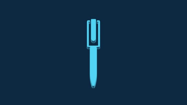 Blue Pen Icon Isolated Blue Background Video Motion Graphic Animation — Wideo stockowe