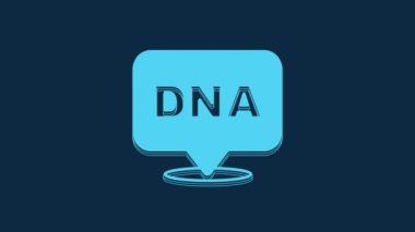 Blue DNA symbol icon isolated on blue background. 4K Video motion graphic animation.