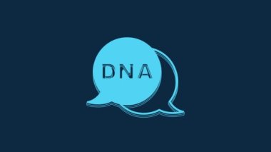 Blue DNA symbol icon isolated on blue background. 4K Video motion graphic animation.