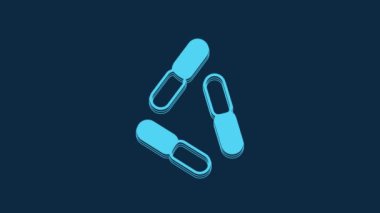 Blue Virus icon isolated on blue background. Corona virus 2019-nCoV. Bacteria and germs, cell cancer, microbe, fungi. 4K Video motion graphic animation.