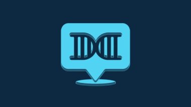 Blue DNA symbol icon isolated on blue background. 4K Video motion graphic animation.