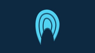Blue Fish steak icon isolated on blue background. 4K Video motion graphic animation.