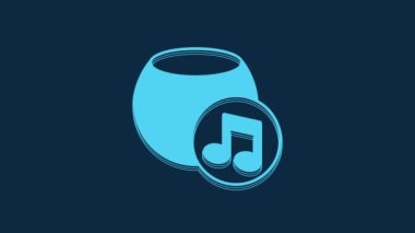 Blue Voice assistant icon isolated on blue background. Voice control user interface smart speaker. 4K Video motion graphic animation.