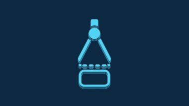 Blue Drawing compass icon isolated on blue background. Compasses sign. Drawing and educational tools. Geometric instrument. 4K Video motion graphic animation.