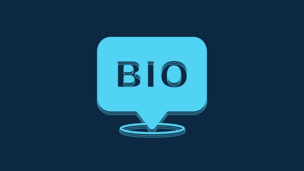 Blaues Bio Grünes Symbol Für Gesunde Ernährung Isoliert Auf Blauem — Stockvideo