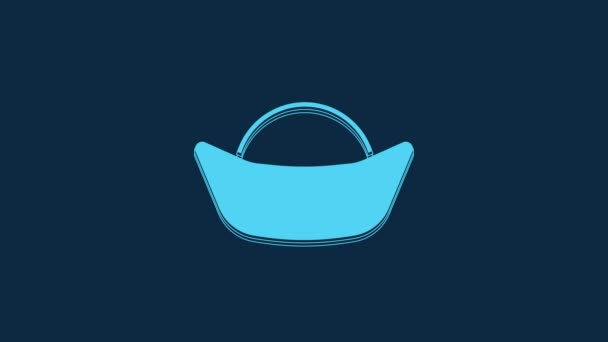 Blue Sushi Icon Isolated Blue Background Traditional Japanese Food Video — Vídeos de Stock