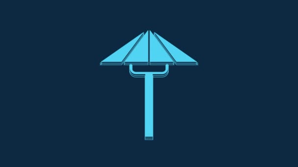 Blue Traditional Japanese Umbrella Sun Icon Isolated Blue Background Video — Stockvideo