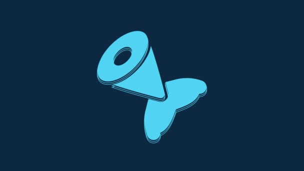 Icône Queue Poisson Bleu Isolé Sur Fond Bleu Animation Graphique — Video