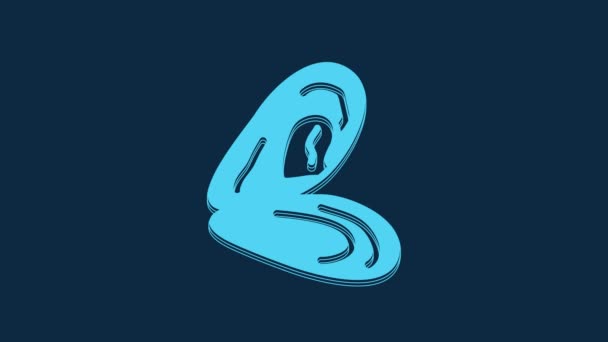 Ікона Синього Місселя Ізольована Синьому Фоні Свіжі Смачні Морепродукти Відеографічна — стокове відео