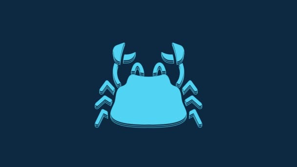 Μπλε Crab Εικονίδιο Απομονώνονται Μπλε Φόντο Γραφική Κίνηση Κίνησης Βίντεο — Αρχείο Βίντεο