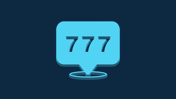 Blue Slot Machine Lucky Sevens Jackpot Icon Isolated Blue Background — Vídeo de stock