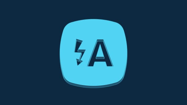 Ícone Flash Azul Auto Isolado Fundo Azul Flash Automático Animação — Vídeo de Stock