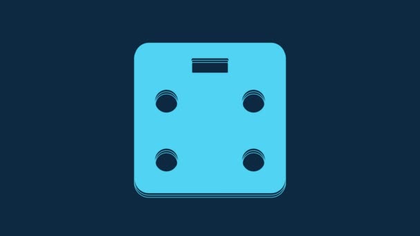 Azul Smart Escala Baño Icono Aislado Sobre Fondo Azul Equipo — Vídeos de Stock