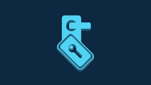 Blue Digital Door Lock Wireless Technology Unlock Icon Isolated Blue — Stock Video