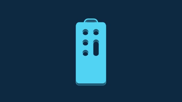 Blue Remote Control Icon Isolated Blue Background Video Motion Graphic — Video