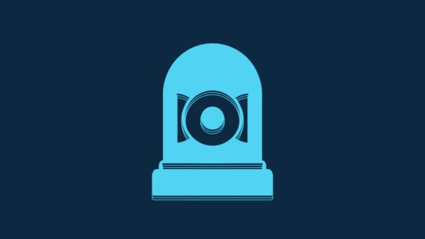 Blue Ringing Alarm Bell Icon Isolated Blue Background Alarm Symbol — Αρχείο Βίντεο