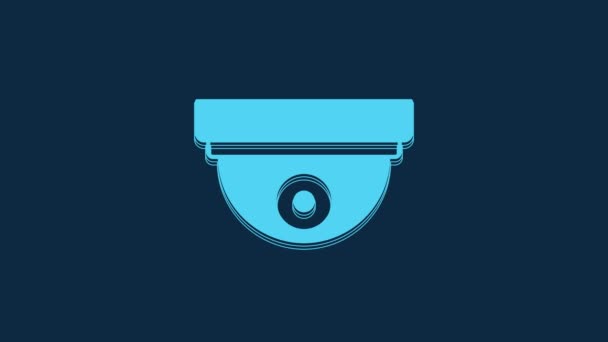 Blue Motion Sensor Icon Isolated Blue Background Video Motion Graphic — Stockvideo