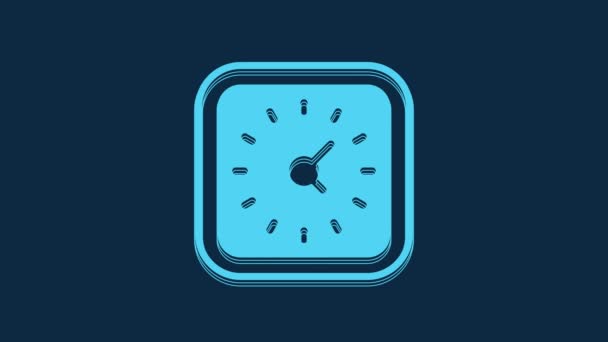 Blue Clock Icon Isolated Blue Background Time Symbol Video Motion — Wideo stockowe