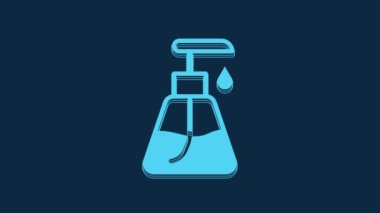 Blue Cream or lotion cosmetic tube icon isolated on blue background. Body care products for men. 4K Video motion graphic animation.