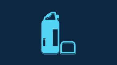 Blue Shaving gel foam icon isolated on blue background. Shaving cream. 4K Video motion graphic animation.