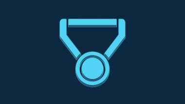 Blue Medal icon isolated on blue background. Winner symbol. 4K Video motion graphic animation.