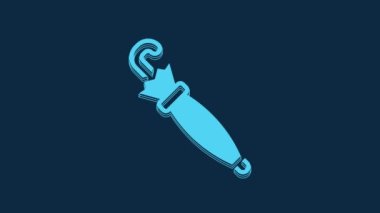 Blue Umbrella icon isolated on blue background. Insurance concept. Waterproof icon. Protection, safety, security concept. 4K Video motion graphic animation.