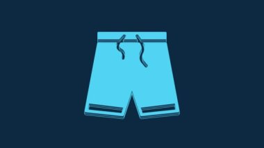 Blue Swimming trunks icon isolated on blue background. 4K Video motion graphic animation.