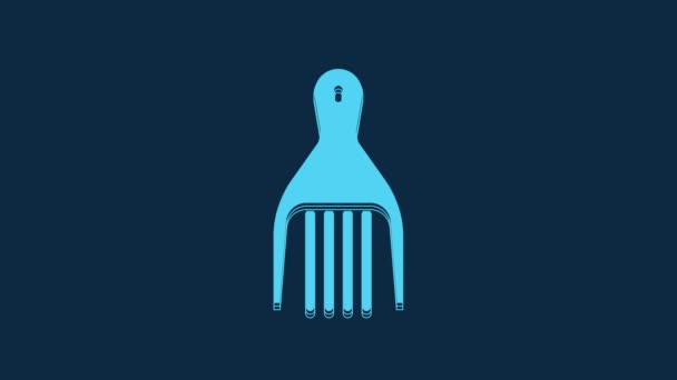 Icono Barrette Azul Aislado Sobre Fondo Azul Animación Gráfica Vídeo — Vídeos de Stock