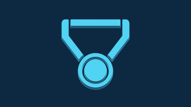 Blue Medal Icon Isolated Blue Background Winner Symbol Video Motion — Stockvideo