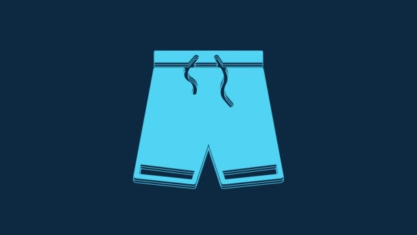 Blue Swimming Trunks Icon Isolated Blue Background Video Motion Graphic — Αρχείο Βίντεο