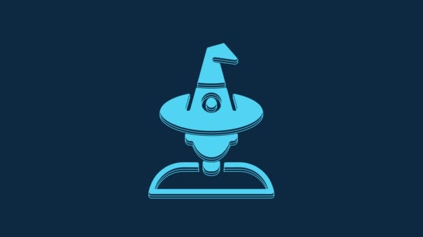 Blue Witch Icon Isolated Blue Background Happy Halloween Party Video — Stok video