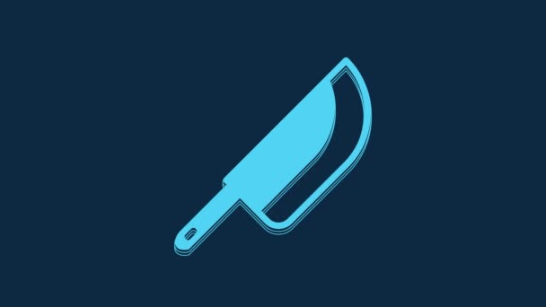 Icône Couteau Bleu Isolé Sur Fond Bleu Symbole Couverts Bonne — Video