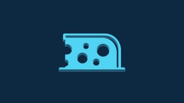 Blue Cheese icon isolated on blue background. 4K Video motion graphic animation.
