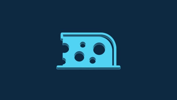 Blue Cheese Icon Isolated Blue Background Video Motion Graphic Animation — Video
