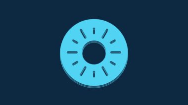 Blue Sun icon isolated on blue background. 4K Video motion graphic animation.