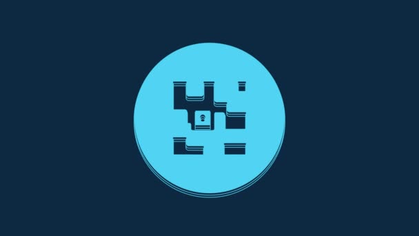 Зразок Синього Коду Піктограми Сканування Смартфона Ізольовано Синьому Фоні Відео — стокове відео