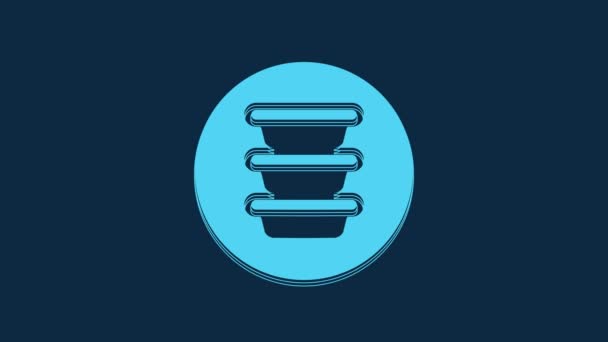 Blue Bowl Icon Isolated Blue Background Video Motion Graphic Animation — 图库视频影像