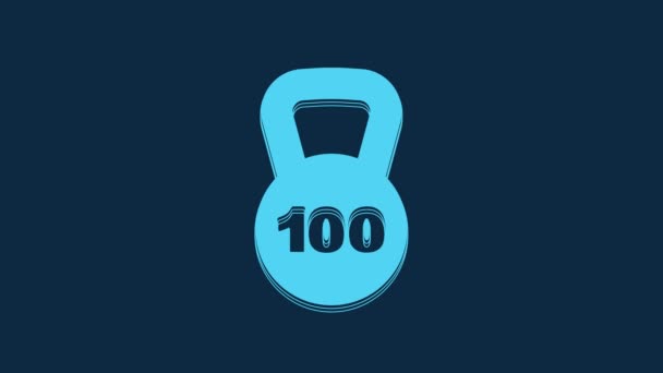 Blue Weight Icon Isolated Blue Background Kilogram Weight Block Weight — Video
