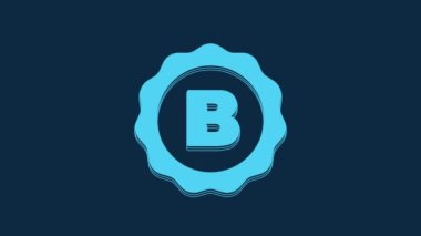 Blue Bottle cap with inscription beer icon isolated on blue background. 4K Video motion graphic animation.
