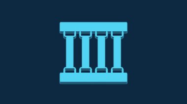 Blue Prison window icon isolated on blue background. 4K Video motion graphic animation.