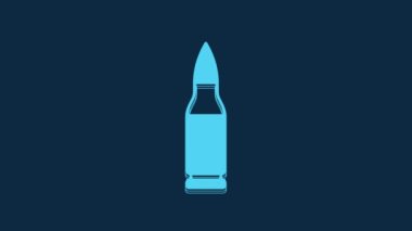 Blue Bullet icon isolated on blue background. 4K Video motion graphic animation.