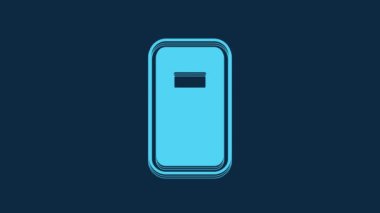 Blue Police assault shield icon isolated on blue background. 4K Video motion graphic animation.